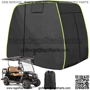 2/4 Passenger Golf Cart Cover Fits EZGO, Club Car, Yamaha Golf Carts with Reflective Strips, All Weather Protection/Waterproof /Snowproof/Windproof/Sunproof/Full Gold Cart Covers