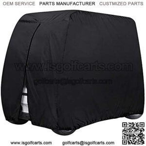 Golf Cart Cover 4 Passenger Heavy Duty, 420D Waterproof Golf Cart Covers Extended Roof for EZ GO Club Car Yamaha Golf Carts, Outdoor Sunproof Dustproof 4 Seat Club Car Cover (Up to 112 Inch)