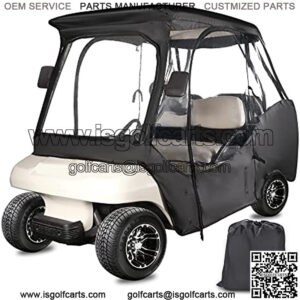 4 Passenger Golf Cart Enclosure for Club Car DS, Waterproof Windproof Portable Transparent Golf Cart Driving Enclosure Storage Cover Black (Tailight Can Be Seen)
