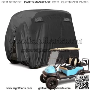 Black Golf Cart Cover for EZGO Club Car Yamaha 400D 4 Passenger Enclosure Cover