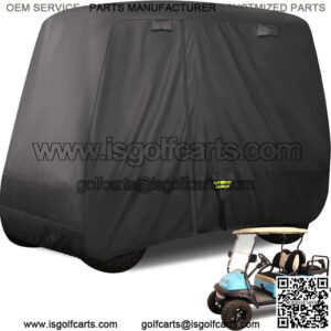 Black Golf Cart Cover for 2 / 4 Passenger EZGO Club Car Yamaha Extended Roof 80"