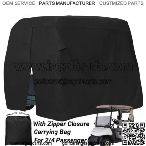 Waterproof Golf Cart Cover Zipper Closure for 2/4 Passenger EZGO Club Car Yamaha