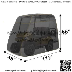 Golf Cart Cover 600D Fabric For 4 Passenger Yamaha Honda Club Car EZGO Golf Cart