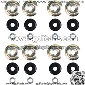 Golf Cart Shock Absorber Bushing Kits for Club Car G&E DS Precedent 1982-Up and TXT 1989-Up, Replace OEM 1011415,1010142