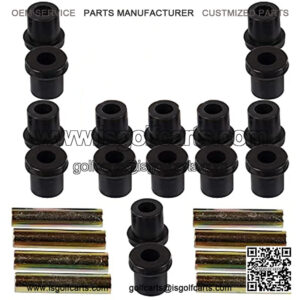 Club Car DS Golf Cart Front & Rear/Shackle 8X Leaf Spring and 16X Urethane Bushing Kit for 1981-Up Models, Replaces OEM Sleeve Part No#: 1012303 and Bushing Part No#: 1015583