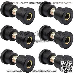 TXT Golf Cart Rear 6X Leaf Spring and 12X Bushing Kit Made Of Premium Quality Long Lasting Rubber For 1996-Up. Replaces OEM Sleeve Part No#: 70289G02 and Bushing Part No#: 70291G0.