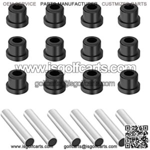 Golf Cart Bushing and Sleeve Kits, Rear Leaf Spring Bushing & Sleeves Kits for EZGO TXT 1994-UP and Club Car DS Models Gas & Electric 1981 + UP, 6 Sleeves and 12 bushings. 1012303 1015583