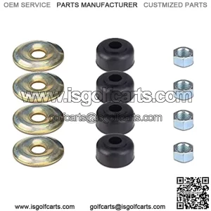 Golf Cart Shock Absorber Cushion Bushing Kit for EZGO TXT Marathon 1989-up, Club Car DS and Precedent 1982-Up, OEM# 1011415 10194G1 10435G1