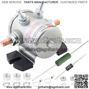 36 Volt #70 Series Continuous Duty Solenoid Relay with Resistor & Diode Kit for EZGO Electric Golf Cart, Upgrade Mount Bracket, Anti-Vibration, OEM # 27855G01 11761G1 27855G02 31680G1 3016