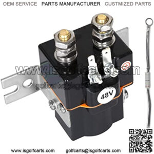 48V Golf Cart Solenoid, 4 Terminal Solenoid Coil with Resistor Assembly, Fits Club Car DS 1995 Up and Precedent 2004-2008, Replace OEM 101908701 102774701, 5722, 16077, SW80-1275P, 1014947
