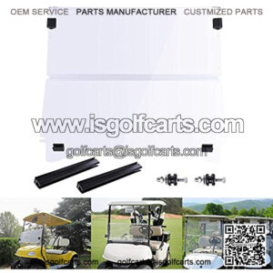 Fold Down Golf Cart Windshield Impact Resistant Acrylic Split Windshield Compatible with Club Car Precedent Compatibl