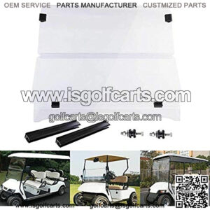 Fit 1994-2014 EZGO TXT Acrylic Folding Windshield Golf Cart Part Clear Fold Down