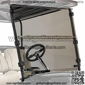 EZGO TXT Golf Cart Folding Windshield with Quick Disconnect Mounting System | Clear Acrylic | Compatible with 2014-2021 TXT & Valor Models