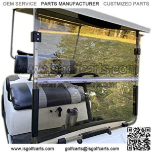Tinted/Smoke Fold Down Windshield Compatible with 1995-2003 G14 G16 G19 Yamaha Gas and Electric Golf Cart
