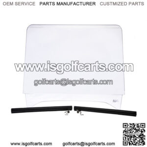 1-Piece Golf Cart Windshield for EZGO TXT w Storm Body Kit & 3/4" Struts (Clear)
