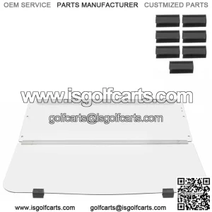 Clear Folding Golf Cart Windshield Clear Polycarbonate For 1982-2000 Club Car DS