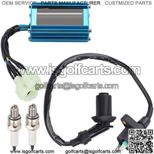 Tvent GY6 Ignition Coil + 6 Pins AC CDI Box Spark Plug Replacement for Gy6 139QMB 152QMI 157QMJ 150cc 125cc 50cc Scooter Moped ATV Go Karts