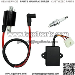 Ignitor CDI & Spark Plug & Ignition Coil Set for Yamaha Gas Golf Cart G9 1991-1995 99999-02368-00 BR5-ES000-04-00 J38-82310-20-00