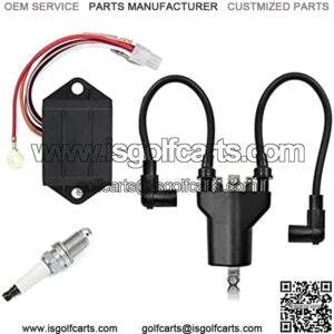 Ignition Coil, AC CDI Ignitor (AC type), Spark Plug Compatible with 1991-2002 EZGO Golf Cart 4 Cycle Gas Replace# 26652-G01, 72562-G01, EPIGC107
