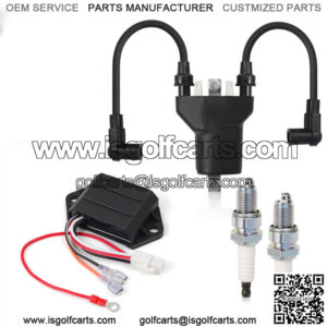 AC CDI & Ignition Coil & 2x Spark Plugs For EZGO 4 Cycle Gas 1991-2002 72562-G01