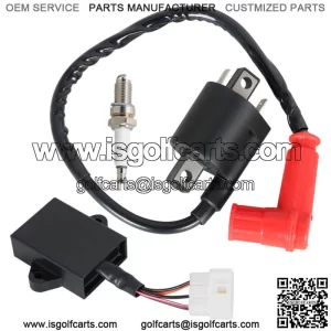 For Yamaha Gas Golf Cart G9 Ignition Coil Ignitor CDI Box & Spark Plug 1990-1995