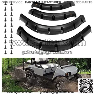 WORLD 9.99 MALL Golf Cart Fender Flares for TXT| Precedent| Yamaha G22| RXV| DS| Yamaha Drive G29 - Set of 4 (Front and Rear)