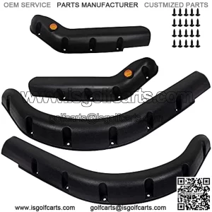 Golf Cart Front and Rear Standard Fender Flares for TXT 1998-2013 Gas/Electric Carts Block The Splashing Sludge. Rigid Molded Plastic with Stainless Steel Screws (Set of 4pcs)