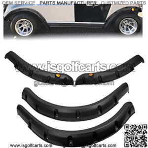 Golf Cart Front Rear Fender Flares for Club Car DS 1993-UP Gas/Electric Carts Block The Splashing Sludge. Rigid Molded Plastic with Stainless Steel Screws (Set of 4pcs)