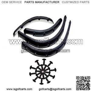 EZGO RXV Golf Cart Fender Flares (set of 4pcs) with black self-taping screws
