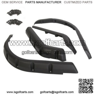 For EZGO TXT 1996-2013 Golf Cart Set of 4 Black Fender Flares W/ Screws