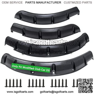 Golf Cart 4 Fender Flares-2 Front and 2 Rear fit Club Car DS Precedent,Yamaha G22 G29,EZGO RXV and TXT with Stainless Steel Screw kit
