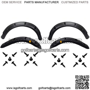 Golf Cart Front Rear Fender Flares for EZGO RXV 2008-2015 Gas/Electric Carts Block The Splashing Sludge. Rigid Molded Plastic with StainleSteel Screws (Set of 4pcs)