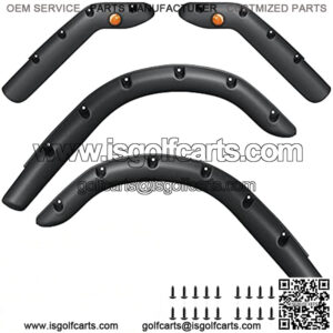 Golf Cart Standard Fender Flares Front and Rear for EZGO with Matel Mounting Hardware (Set of 4pcs)