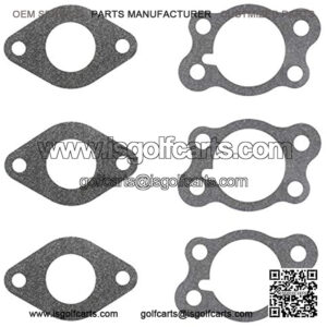 6 Pcs Carburetor Gasket Compatible with EZGO Gas Golf Cart 295cc 350cc 4-Cycle Robin Engine Marathon Medalist TXT Freedom ST Sport ST350 MPT Workhorse 800 875 1200 Club Clays Car Shuttle Series