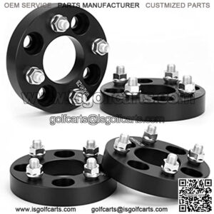 4x4 to 4x4 Wheel Spacers for Golf Cart, 1" ATV Wheel Spacer Fits for EZ GO EZGO Club Car, 25mm Thick 4x101.6mm Thread Pitch 1/2" x20 Hub bore 62mm, Black 4PCS