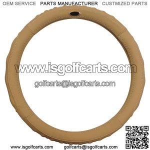 Golf Cart Steering Wheel Cover Beige Leather Golf Steer Club Car Ezgo Yamaha