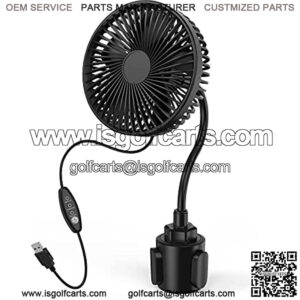 2022 Patent Design Car Fan, USB Powered 6" Electric Car Cooling Fan, 3 Speeds Strong Airflow, Adjustable Base, 360?? Rotation Air Circulation Fan with Flexible Gooseneck for Car Van Truck SUV RV Sedan