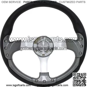 Yamaha 14" Carbon Fiber Golf Cart Steering Wheel Kit (Fits ALL 1975 - Up)