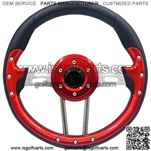 13" Golf Cart Steering Wheel Red For EZGO