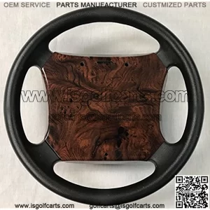 Yamaha Golf Cart Steering Wheel Scorecard Cover in Dark Burled Woodgrain (FITS G14, 16, 19, 22 and Some Drive Models)