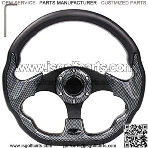Golf Cart Steering Wheel or Adapter Fit Golf Cart Club Car Yamaha Universal Steering Wheel or Adapter for Club Car DS and Precedent (Black D Shape Design)