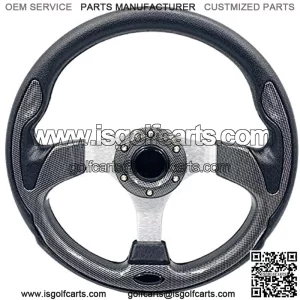 12.5 Inch Golf Cart Steering Wheel Carbon Fiber For Golf Cart Club Car DS & Precedent, TXT/RXV Yamaha (5156)