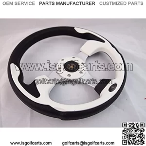 Fits CLUB CAR PRECEDENT White steering wheel golf cart With Adapter 3 spoke