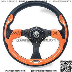 Fits CLUB CAR PRECEDENT Orange steering wheel golf cart With Black Adapter 3 spoke