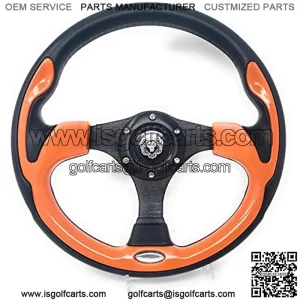Fits CLUB CAR PRECEDENT Orange steering wheel golf cart With Black Adapter 3 spoke