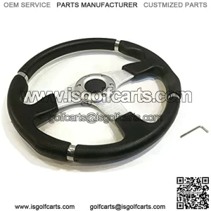 Universal 14" Steering Wheel Black/Chrome for Club Car, E-Z-GO, Yamaha Golf Cart