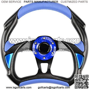 Golf Cart Steering Wheel for Club Car Yamaha Universal Steering Wheel Steering Wheel Club Car Cool Racing Style Steering Wheel Golf Cart(Blue)