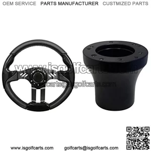 Club Car DS 5 Golf Cart Steering Wheel Kit (Black Grip with Black Spokes)