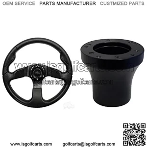 Club Car Precedent Formula GT Golf Cart Steering Wheel Kit (Black Grip/Black Spokes)