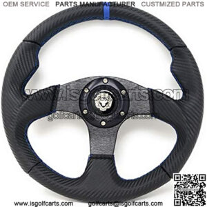12.5" Steering Wheel w/Horn Blue 6 Hole, Club Car Boat UTV Golf Cart